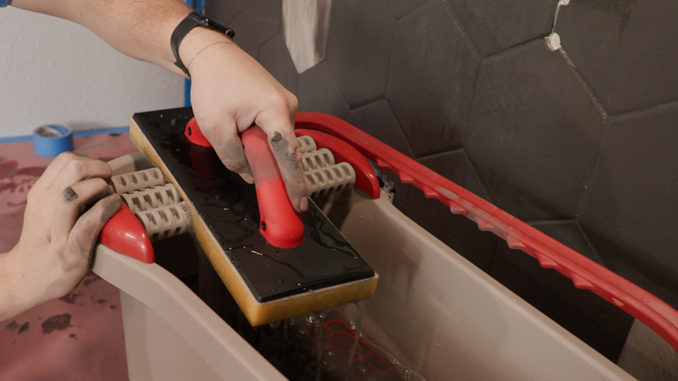 Ultra Grouting System step 3 removing excess water